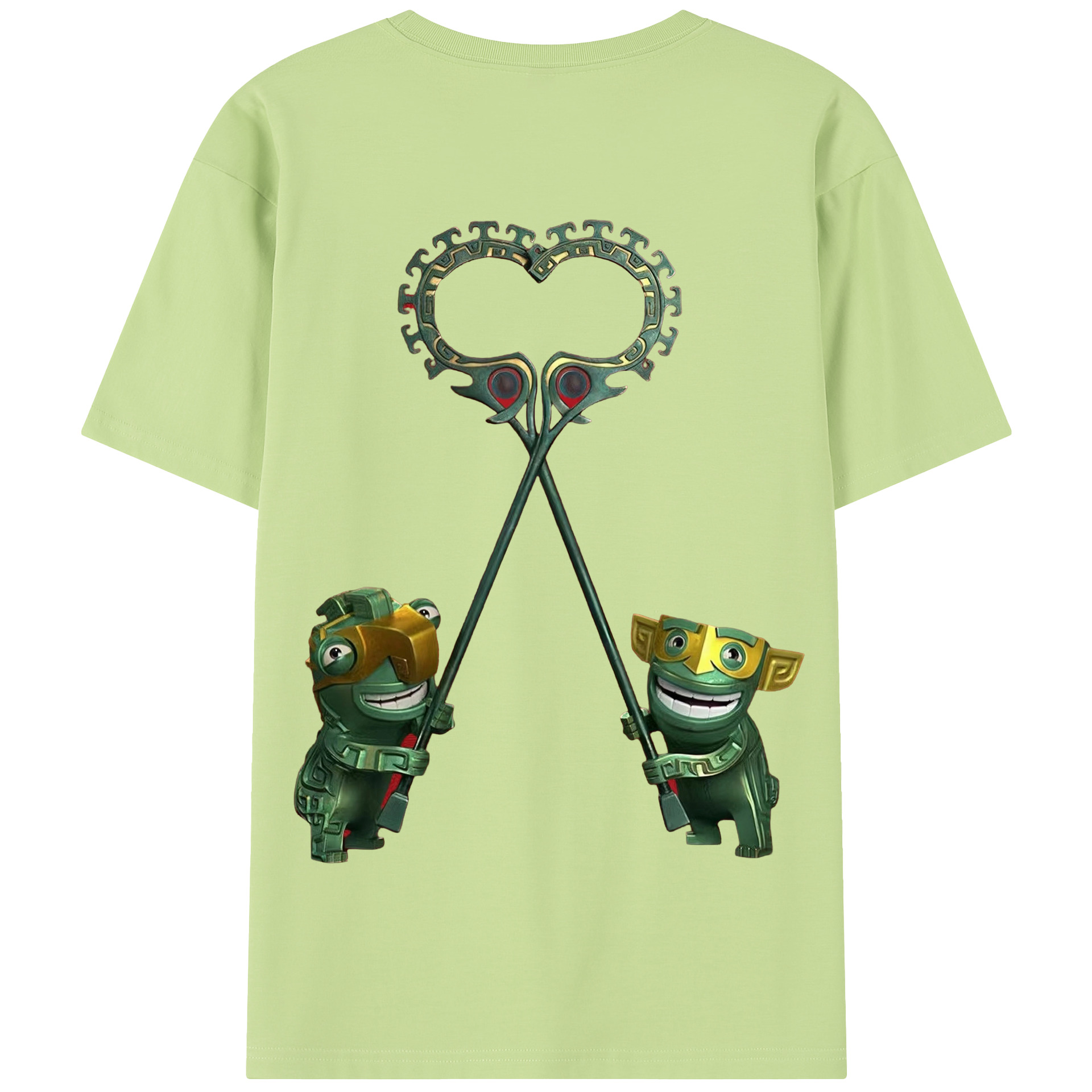 （画像用） Ne Zha 2 ナタ 魔童の大暴れ 綿100％半袖Tシャツ（背面プリント）